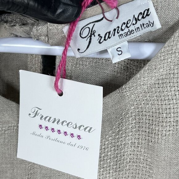Francesca NWT Womens S 100% Linen Sleeveless Tie Back Tank Top Italy Made Beachy - Picture 11 of 14